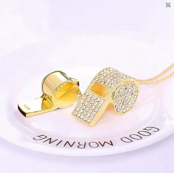 Hip Hop Twisted Rope Chain Whistle Necklace | Unique Pendant Jewelry