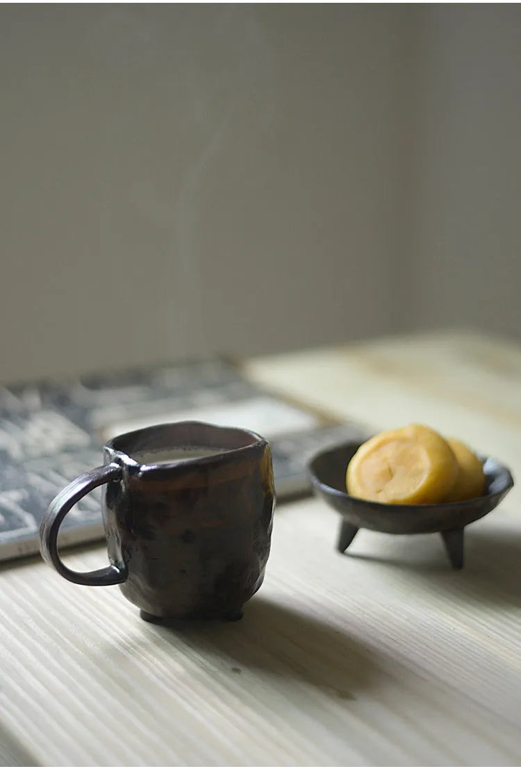Taza de cerámica artesanal estilo japonés | Taza de café retro