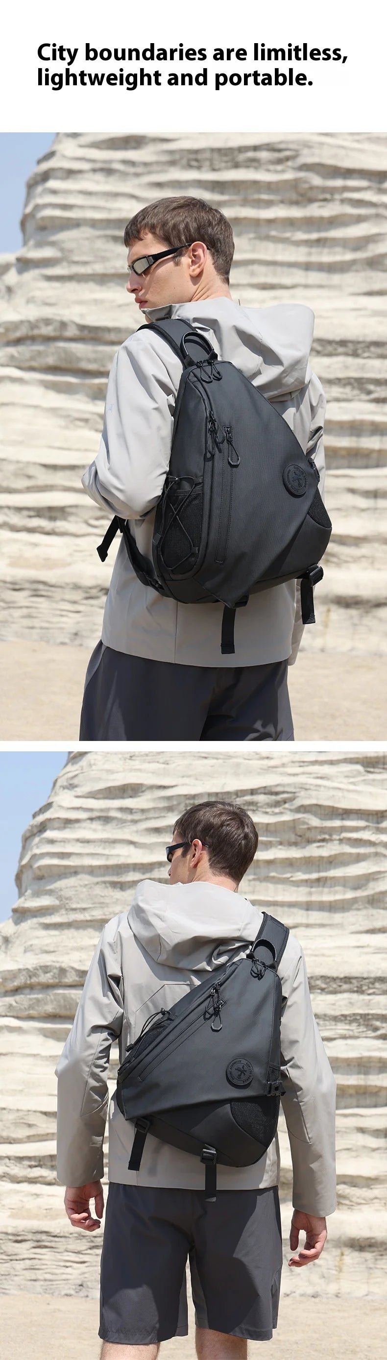 Men's Waterproof Crossbody Chest Bag | Stylish & Spacious Backpack
