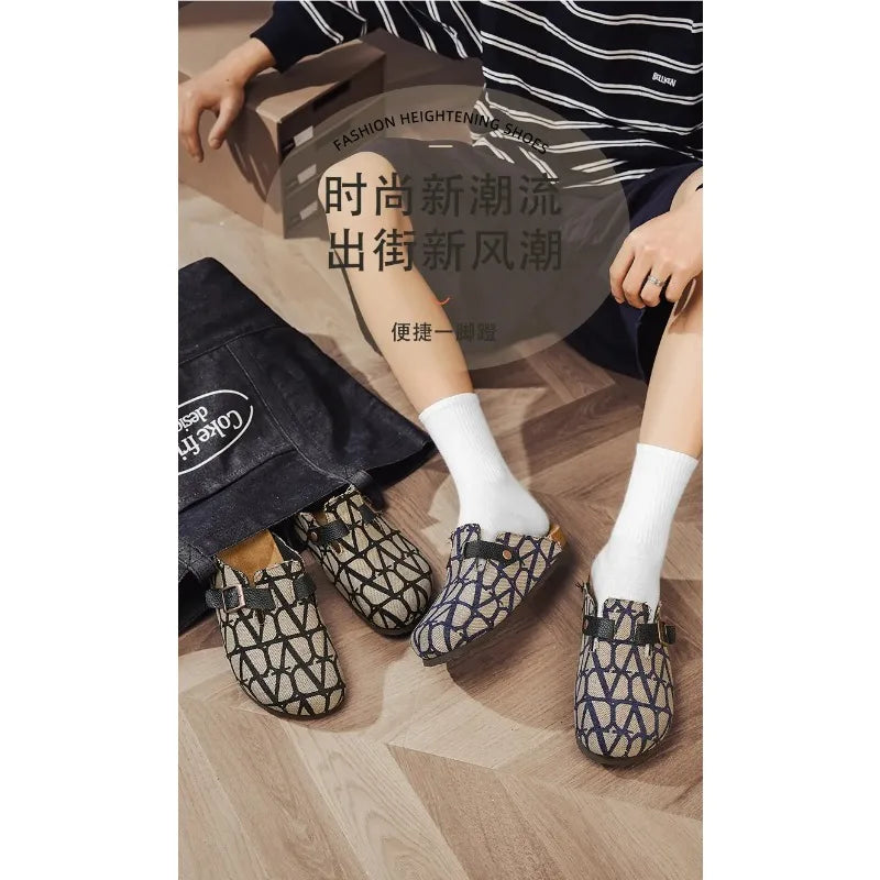 Four Seasons Classic Cork Closed Toe Shoes Versatile Soft Sole Unisex Outdoor Beach Casual Comfort Daily Slippers