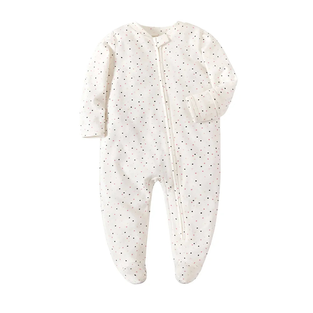 Unisex Newborn Cotton Footed Pajamas | Comfortable Long Sleeve Romper