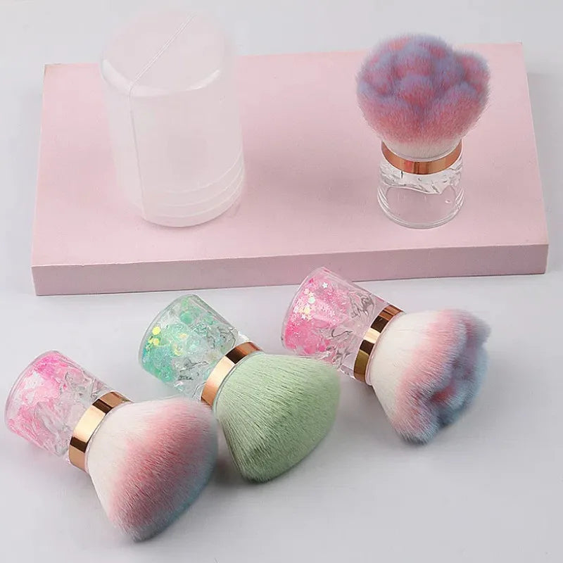 Portable Pink Blush and Nail Dust Brush | Essential Beauty Tool