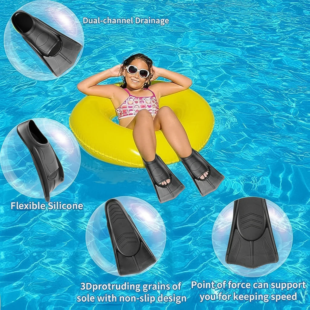 Professional Short Diving Fins for Enhanced Swim Training