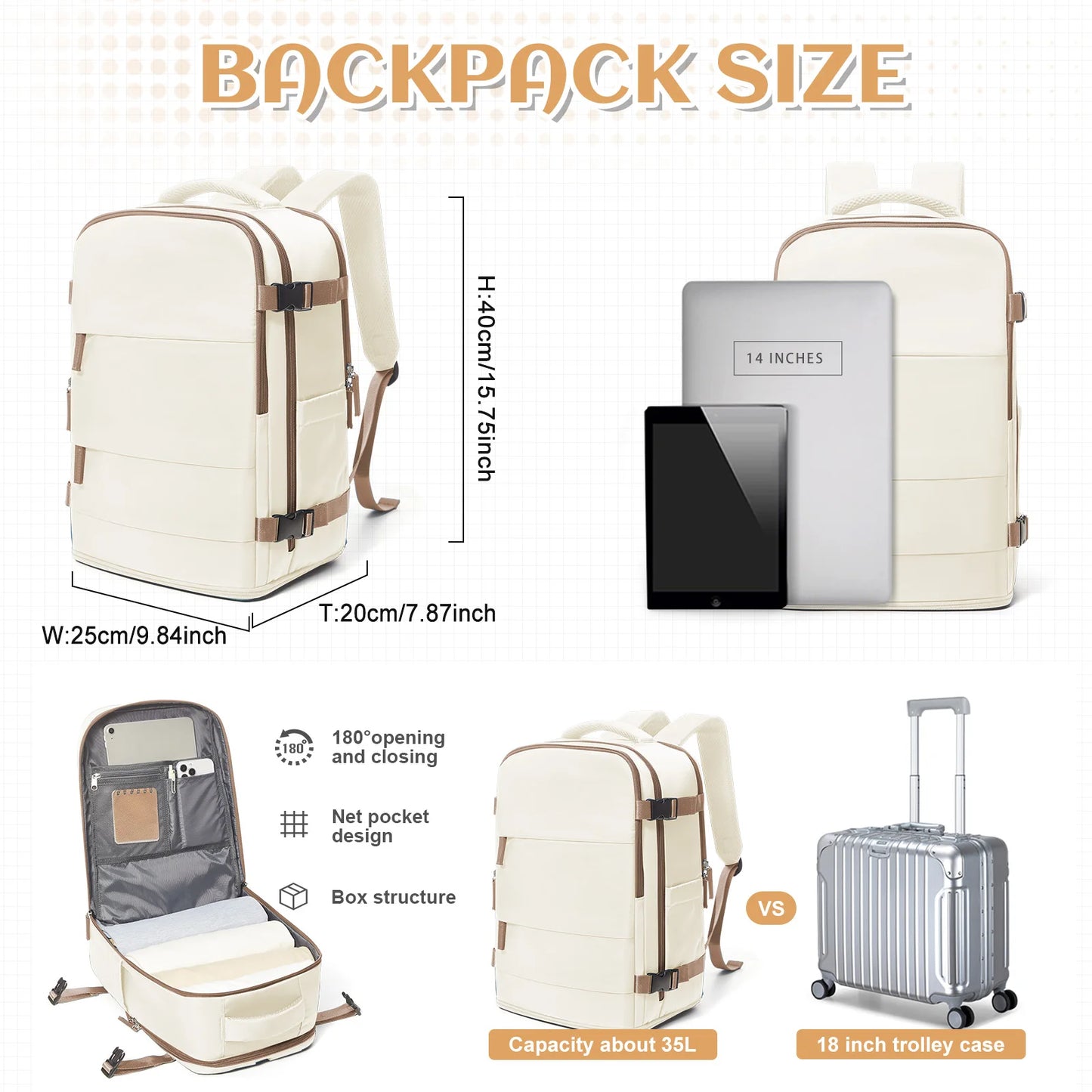 Versatile Waterproof Travel Backpack for Men & Women | Spacious Design