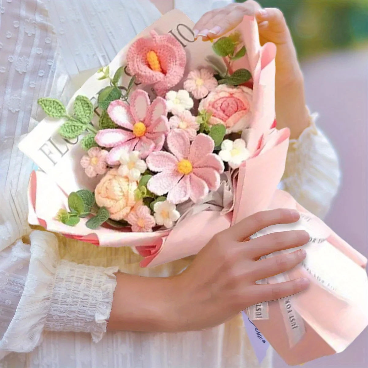 Completed Crochet Flowers Bouquet | Handmade Home Decoration