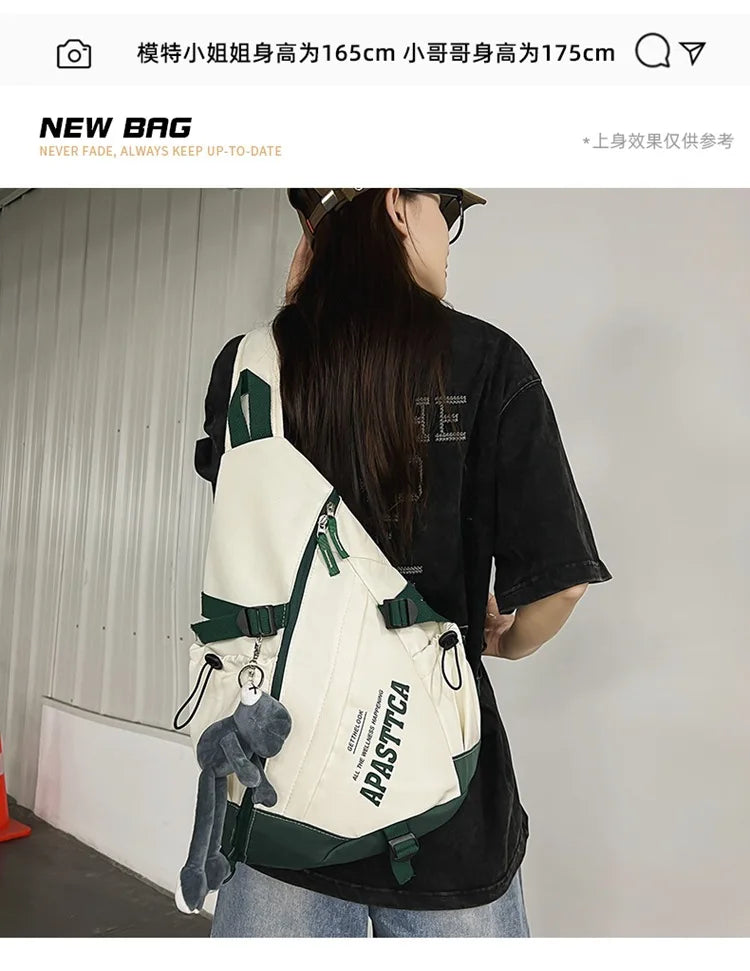 Outdoor Motorcycle Sport Travel Crossbody Bag Tactical Multifunction Waterproof Single Shoulder Backpack Unisex Casual Chest Bag