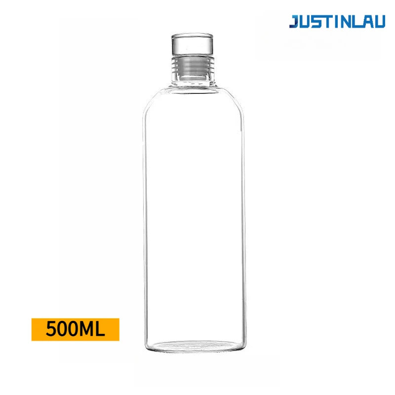 Transparent Borosilicate Glass Water Bottle | Portable Travel Cup