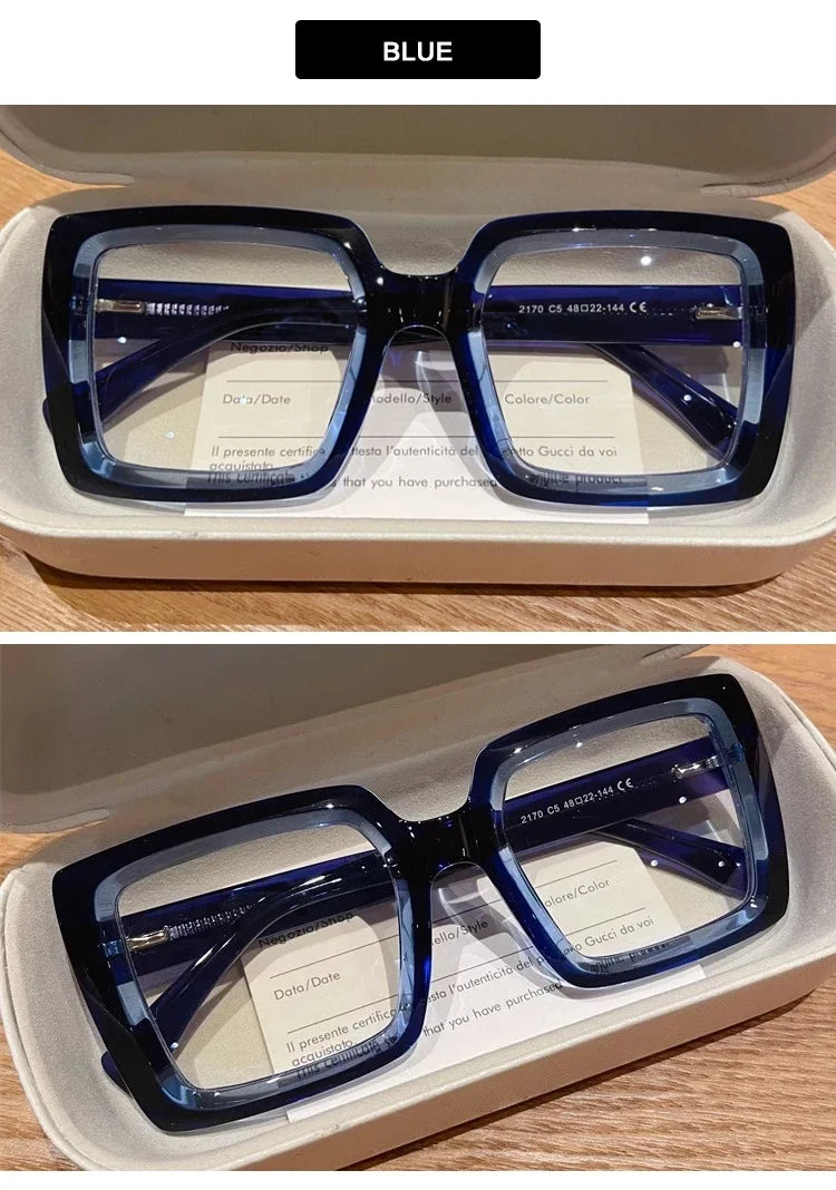 Stylish Square Reading Glasses with Anti Blue Light Protection