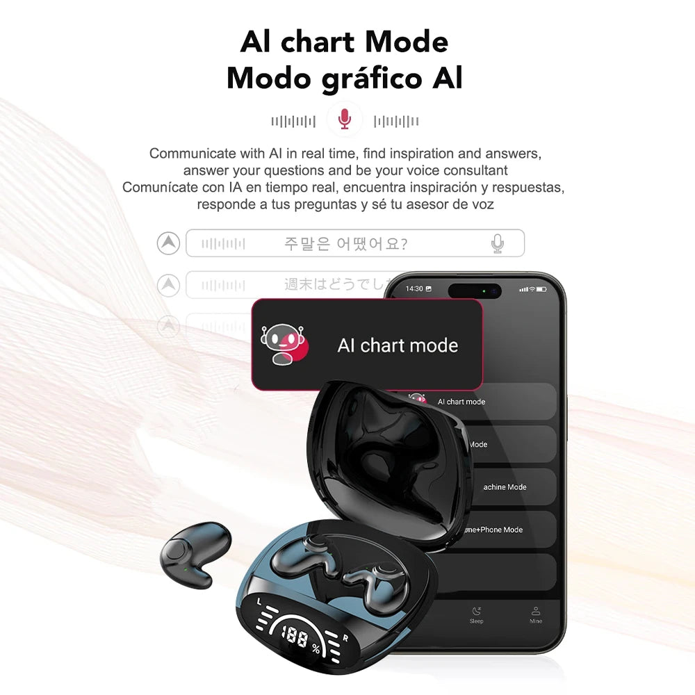Wireless AI Translation Earphones | Bluetooth 5.3 Noise Cancellation