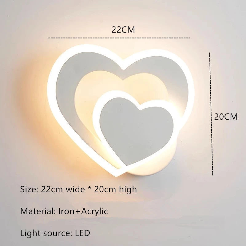 LED Heart-Shaped Wall Lamp | Modern Love Lighting for Home