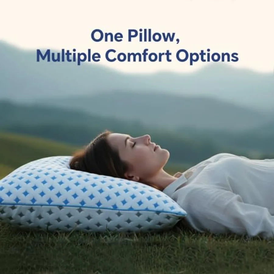 Adjustable Loft Cooling Memory Foam Pillows | King Size Set of 2