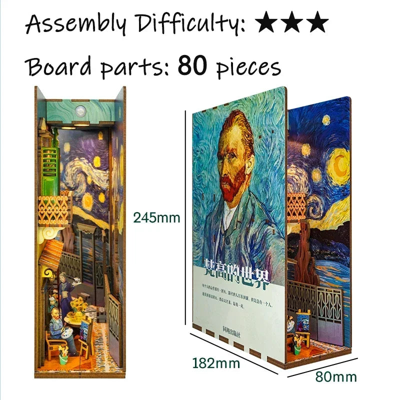 Kits insertables de estantería de madera para rincones de lectura (DIY) | Decoración miniatura creativa