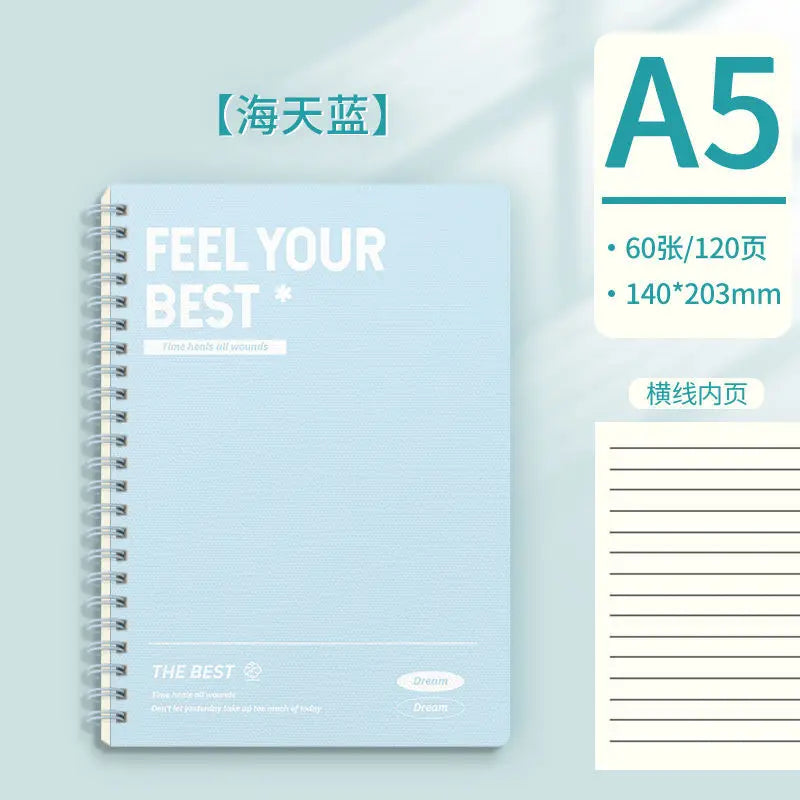 Thickened A5 Spiral Notebooks with Perforated Pages for Students