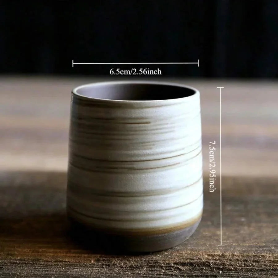 Tazas de café japonesas de gres con gradiente grande | Vajilla elegante