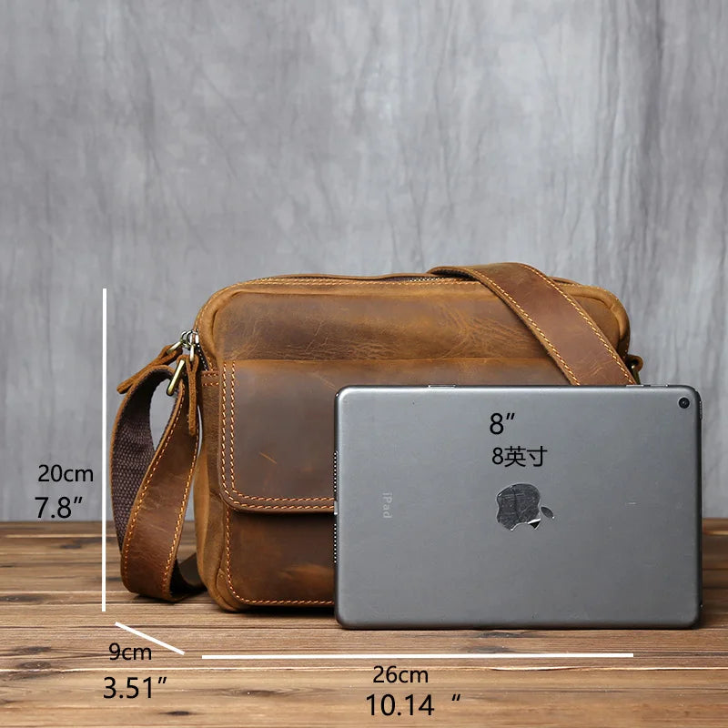 Retro Leather Messenger Bag for Men | Stylish and Functional