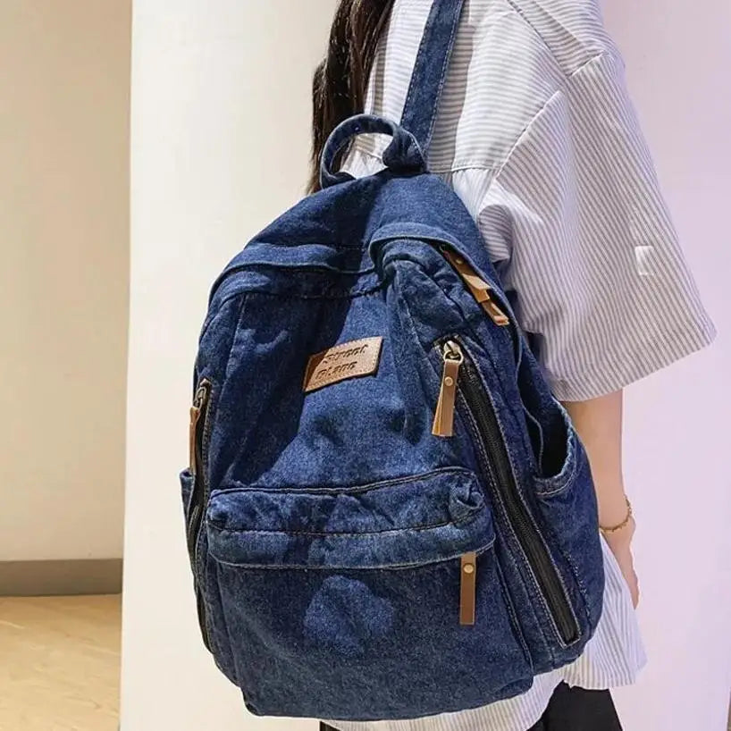 Trendy Denim Backpack for Students | Durable & Stylish Design