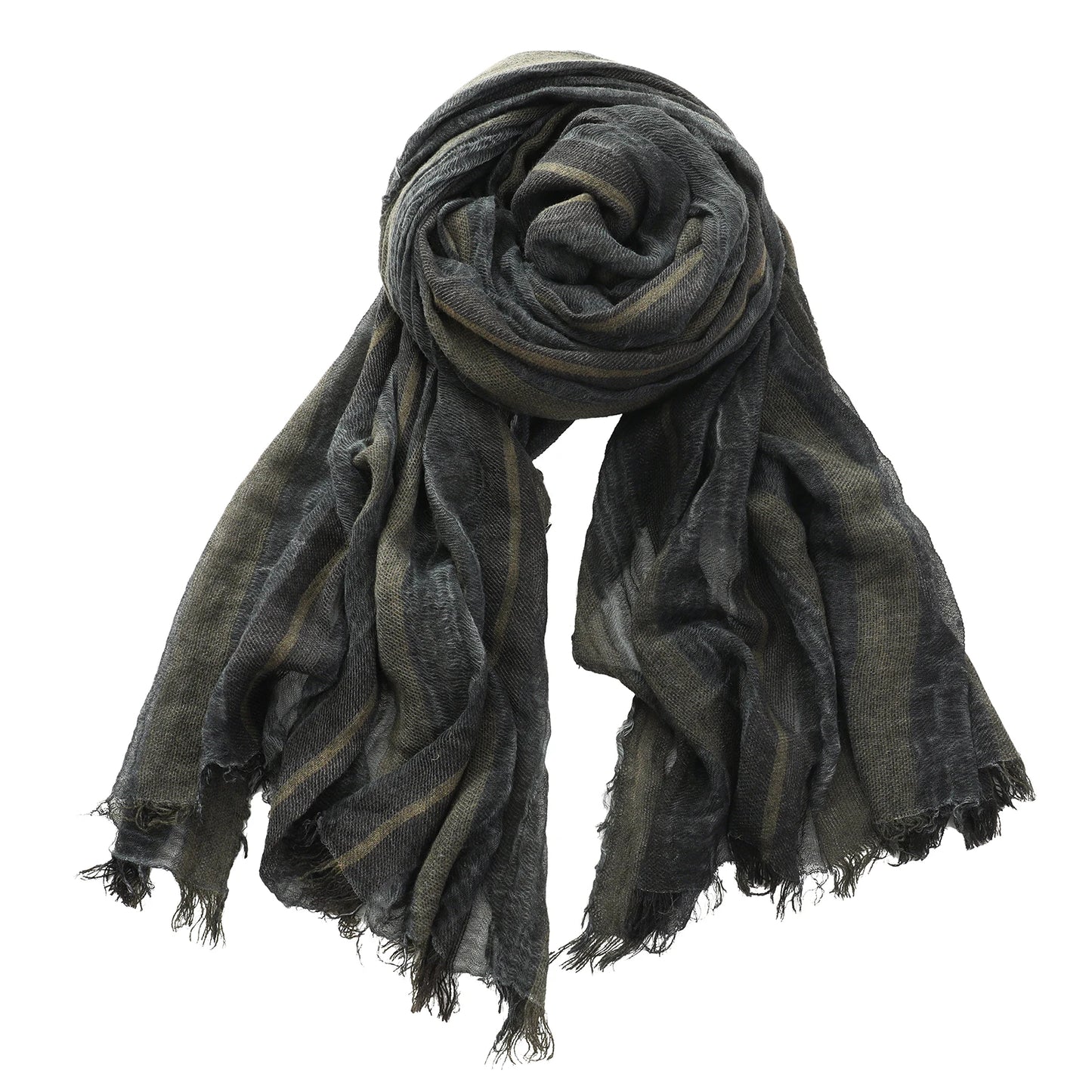 Men's Cotton Linen Striped Scarf | Warm & Stylish Winter Accessory