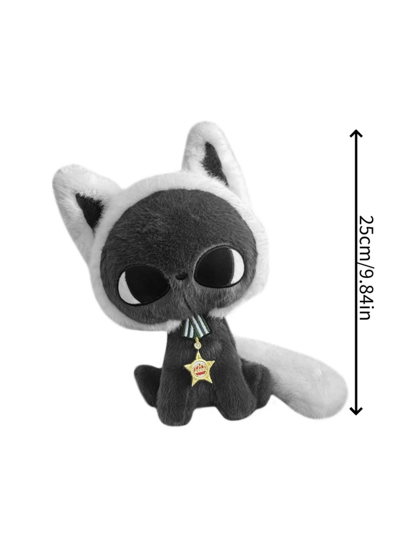 Kawaii Celestial Black Cat Plush Toy | Elegant Moonlight Design