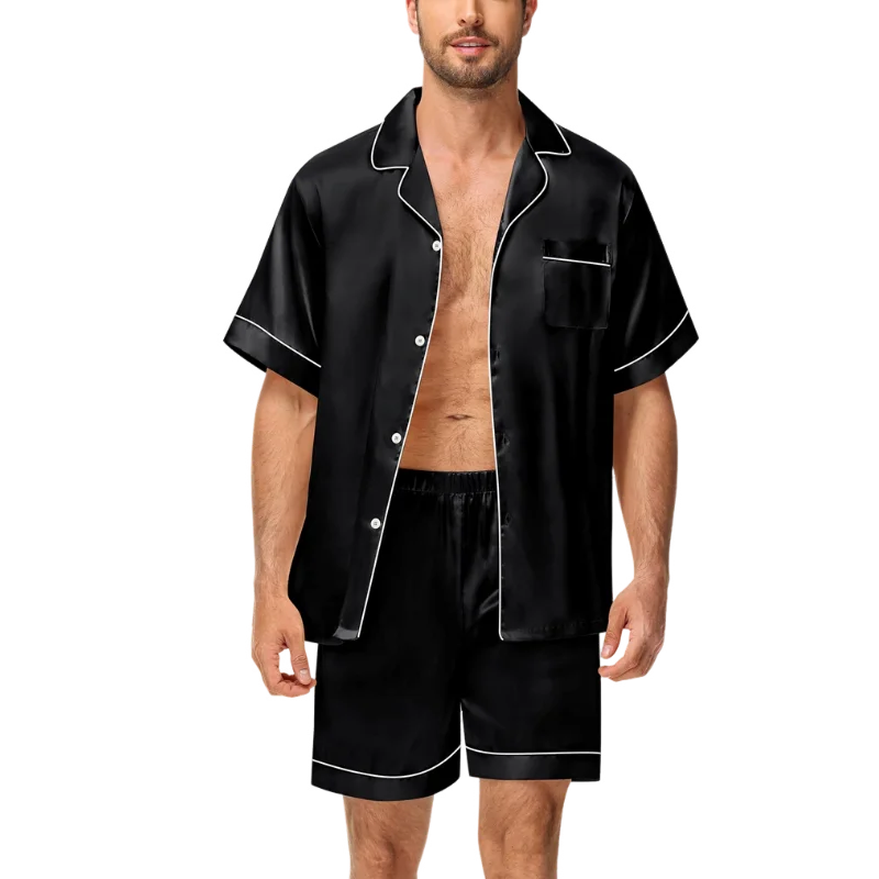 Men's Luxury Satin Pajama Set | Short Sleeve Summer Sleepwear