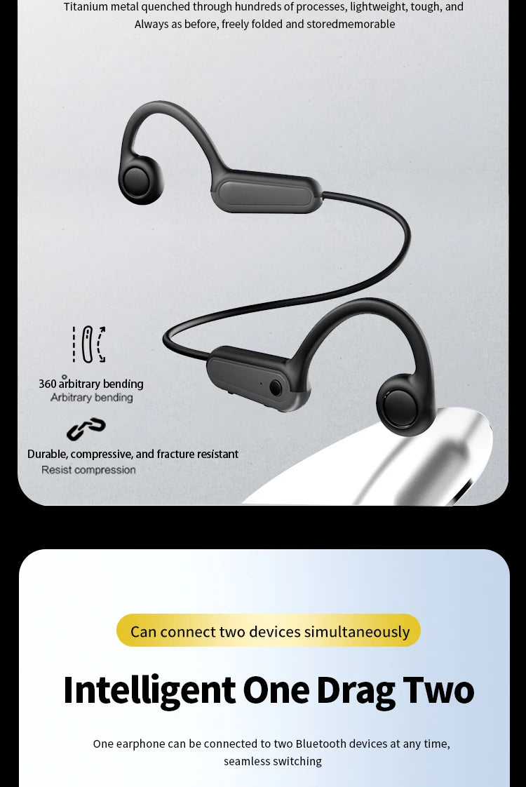 Waterproof Bone Conduction Earphones | Bluetooth Sports Headphones