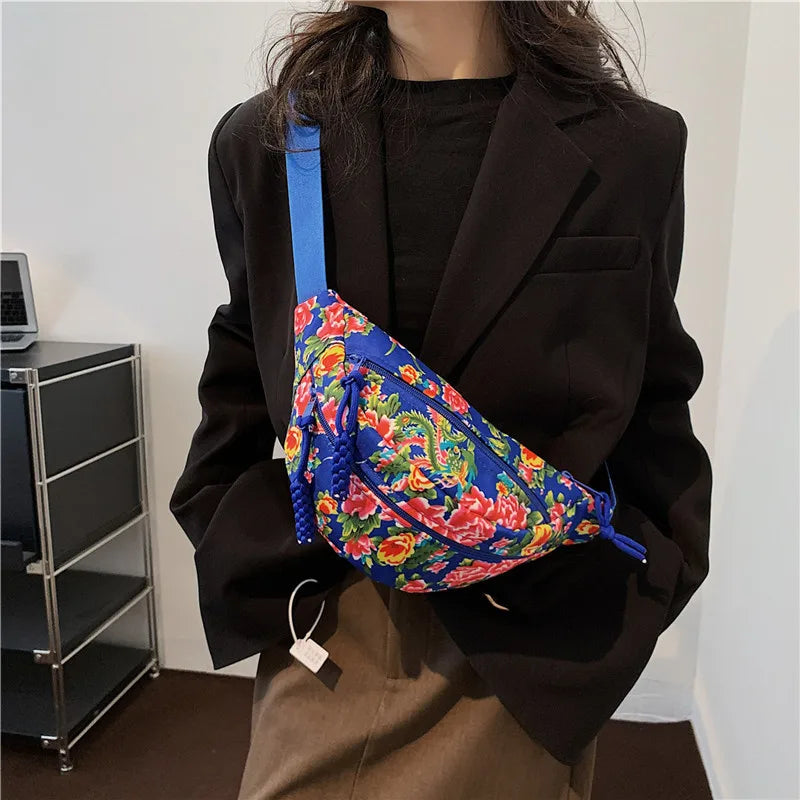 Stylish Floral Chest Bag | Unisex Crossbody Waist Bag for All