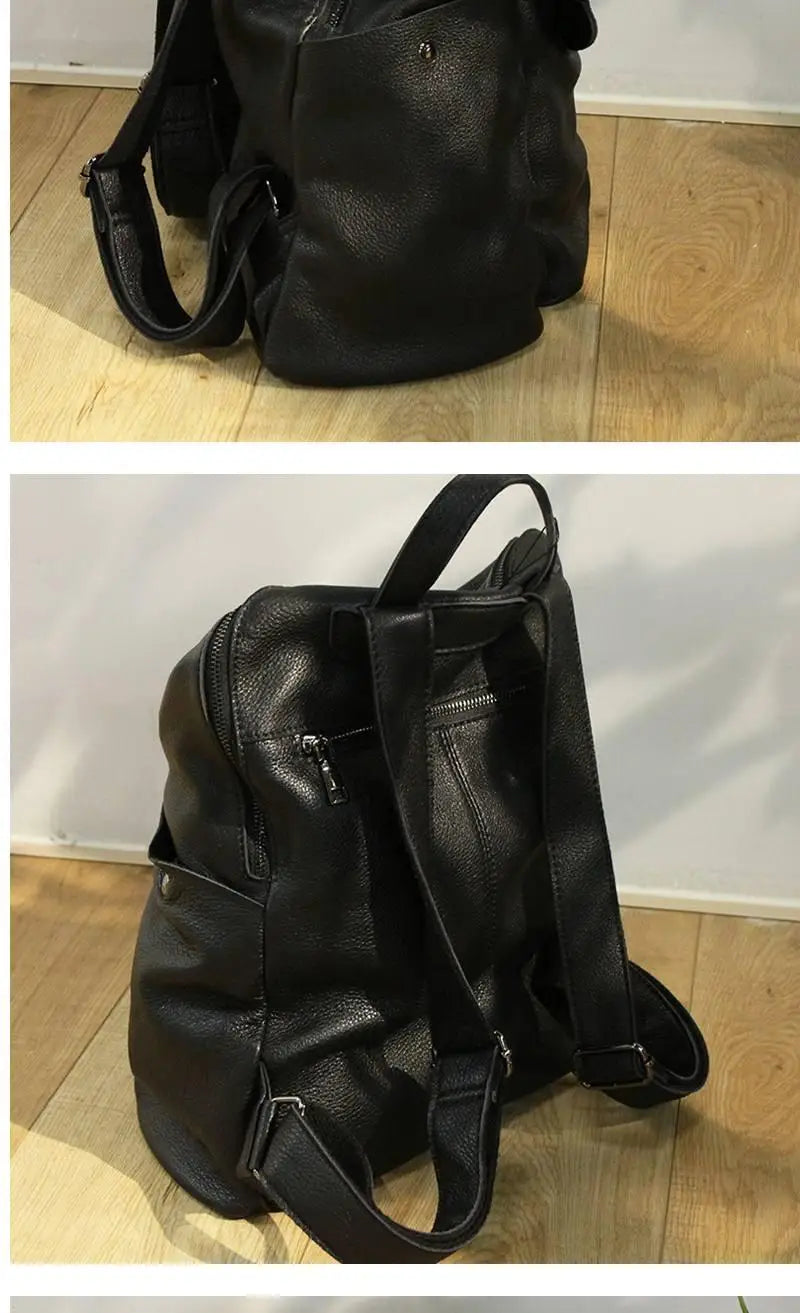 High Capacity Leather Travel Backpack for Women | Versatile Fashion