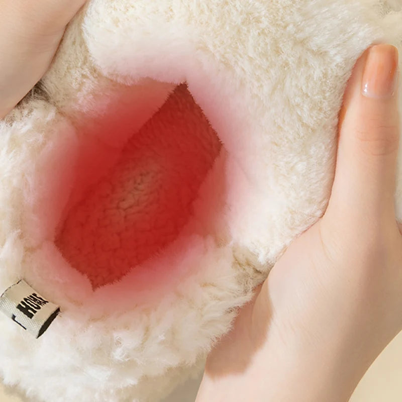 Winter Warm Plush Snow Boots Slippers | Cozy Indoor Outdoor Footwear