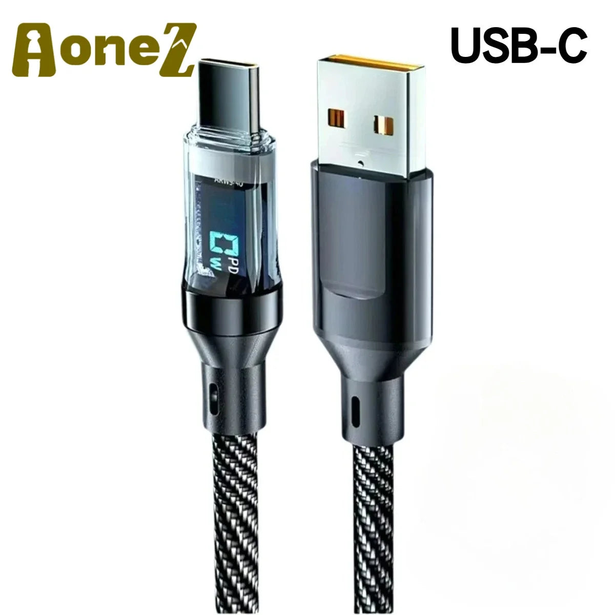Smart Fast Charging Cable 60W 120W with LED Screen - Versatile & Durable
