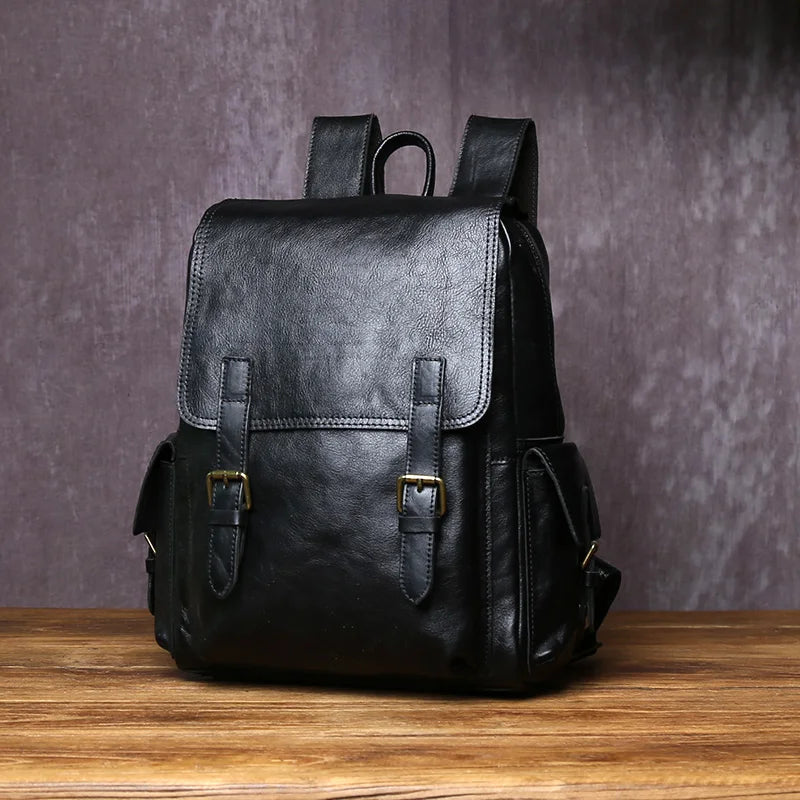 Handmade Leather Men's Backpack | Stylish Cowhide Computer Bag
