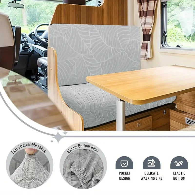 Stretch RV Dinette Cushion Covers | Elastic Slipcover Set