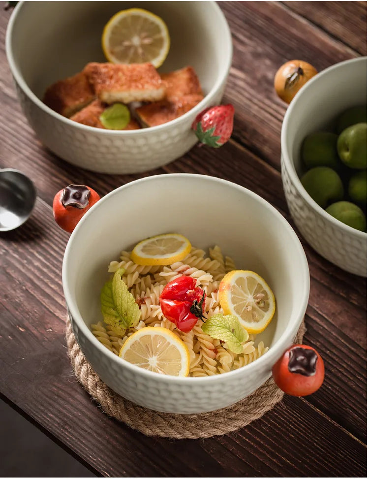 Cuenco de sopa de cerámica hecho a mano con doble asa | Elegancia de estilo japonés