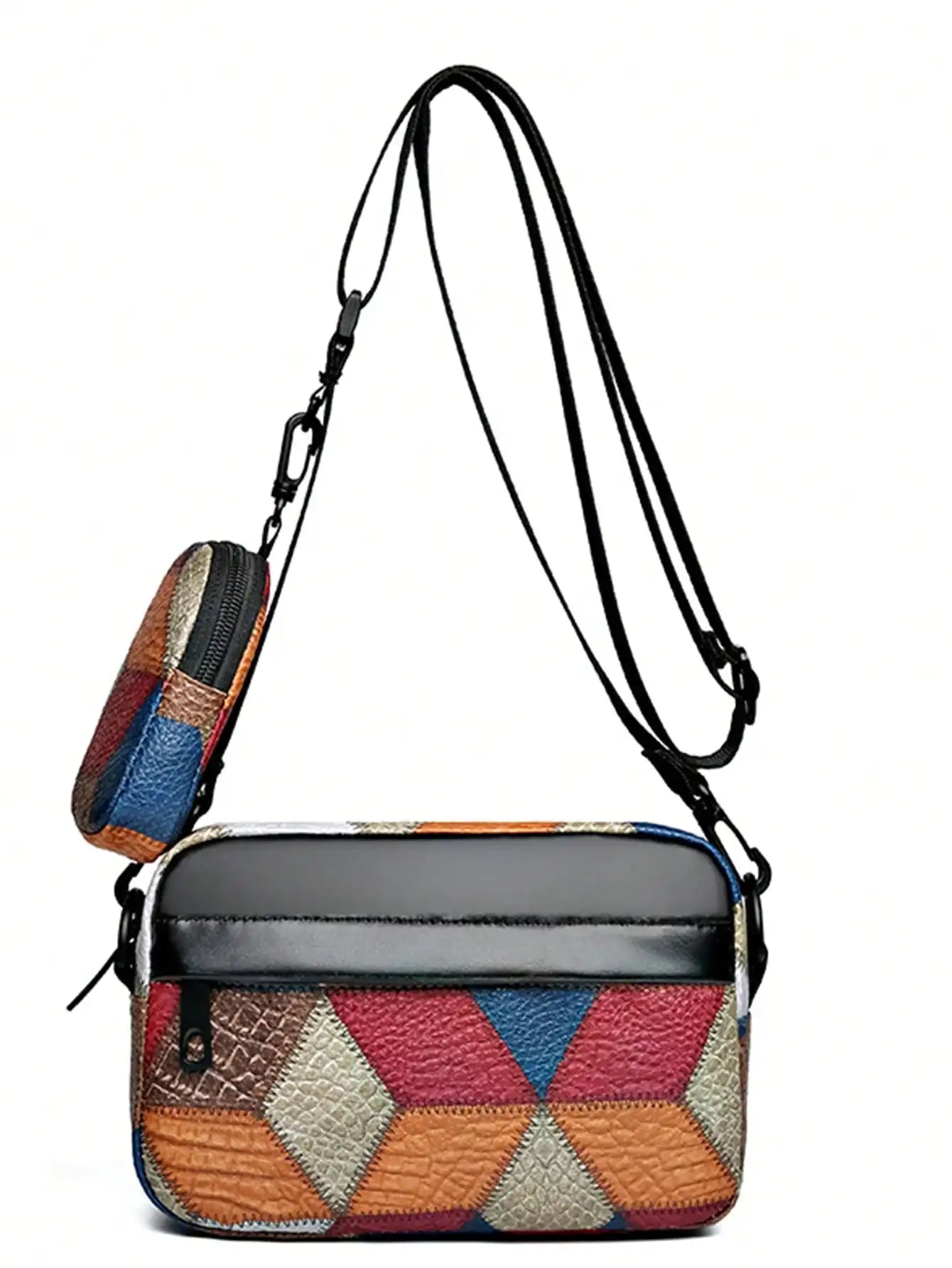 Colorblock Shoulder Bag | Trendy Patchwork Crossbody Purse