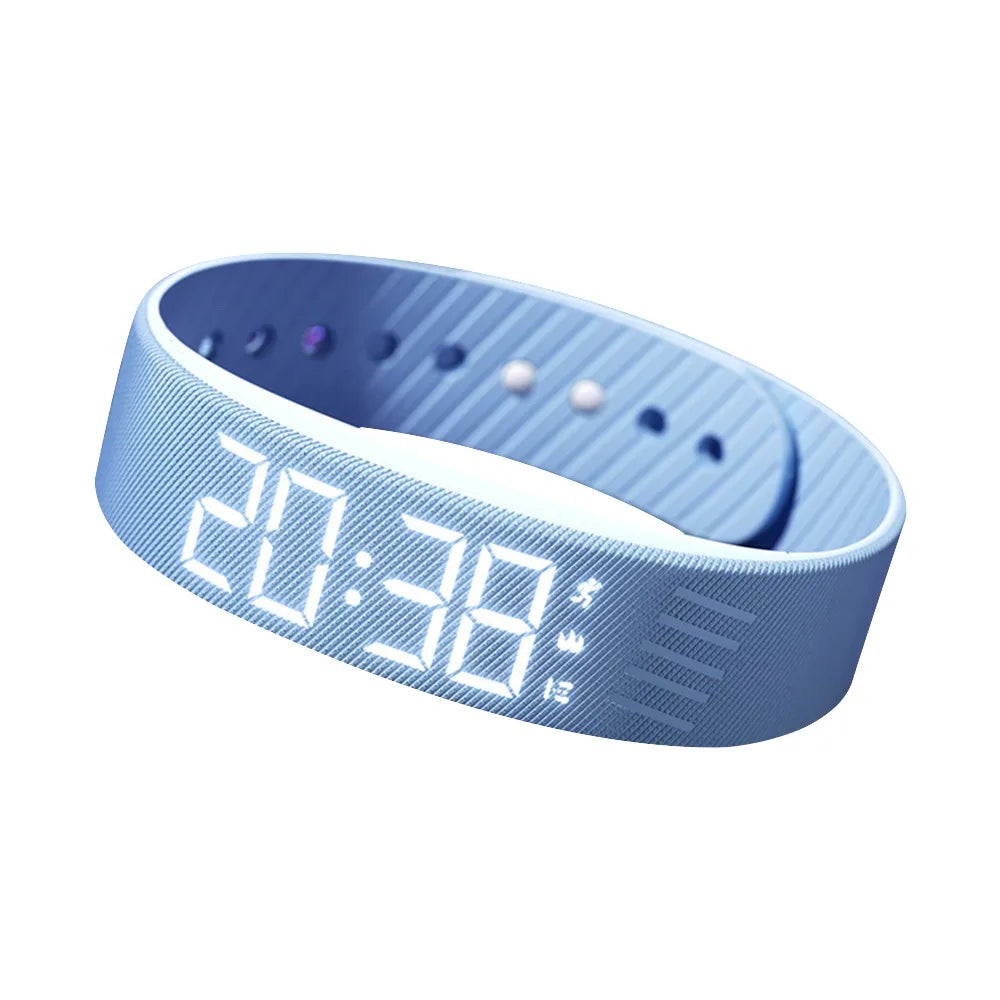 Adjustable Silicone Snooze-proof LED Alarm Clock Bracelet