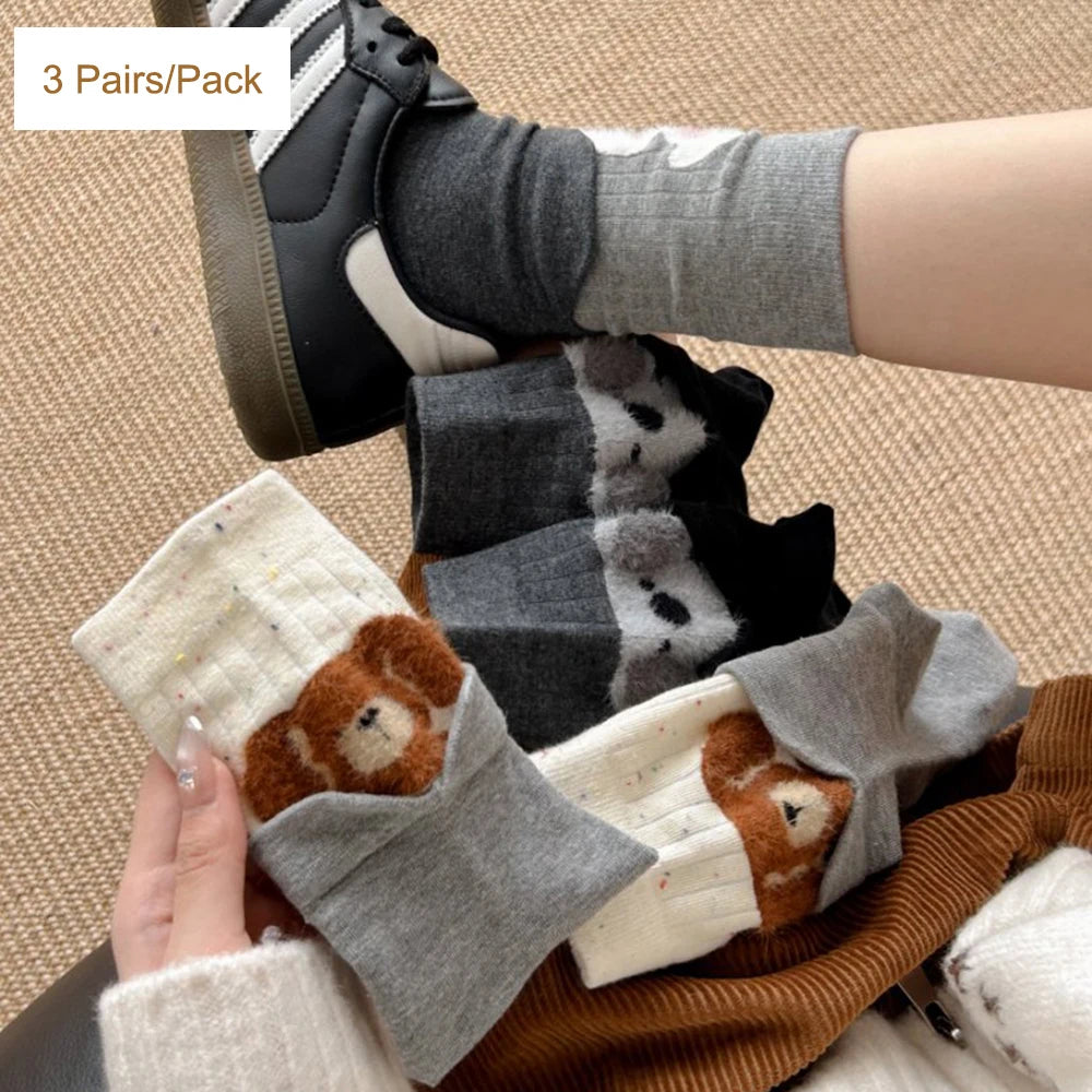 Cute Cartoon Animal Socks for Women | Kawaii Mid-Calf Style