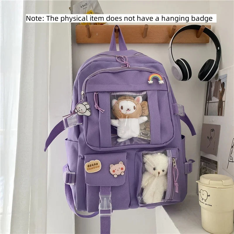 Cute Girls' Korean Style Backpack | Large Capacity Casual Bag