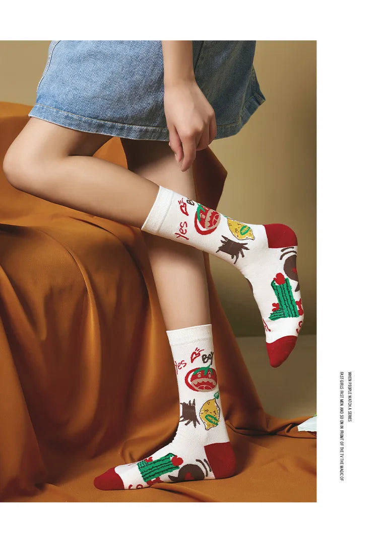 5 Pairs Colorful Funny Villain Socks | Quirky Harajuku Style