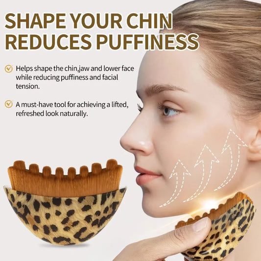 Leopard Lymphatic Contour Face Brush | Facial Drainage Massage Tool
