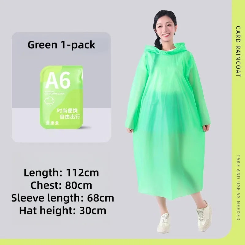 Portable Disposable Raincoat | Waterproof Travel Gear in 7 Colors