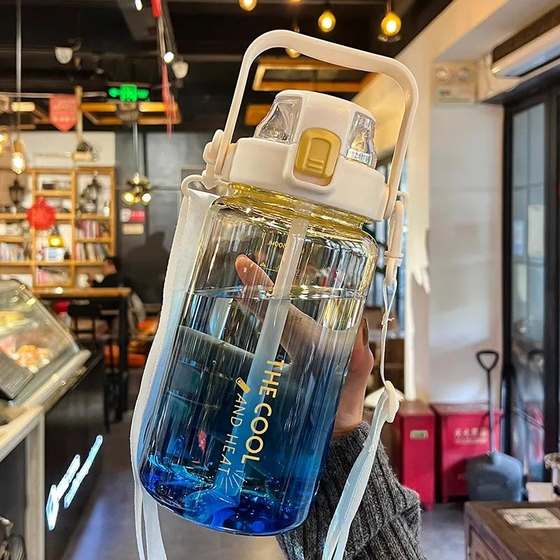 1.5/2 Liter Portable Water Bottle | BPA Free Sports Bottle with Straw
