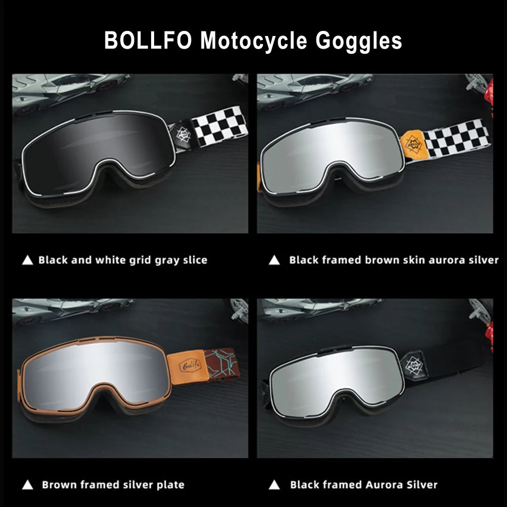 BOLLFO Photochromic Motorcycle Goggles Motorbike Eyewear OTG UV Protection Auto-tinting ATV Glasses Windproof Dirt Bike Goggles
