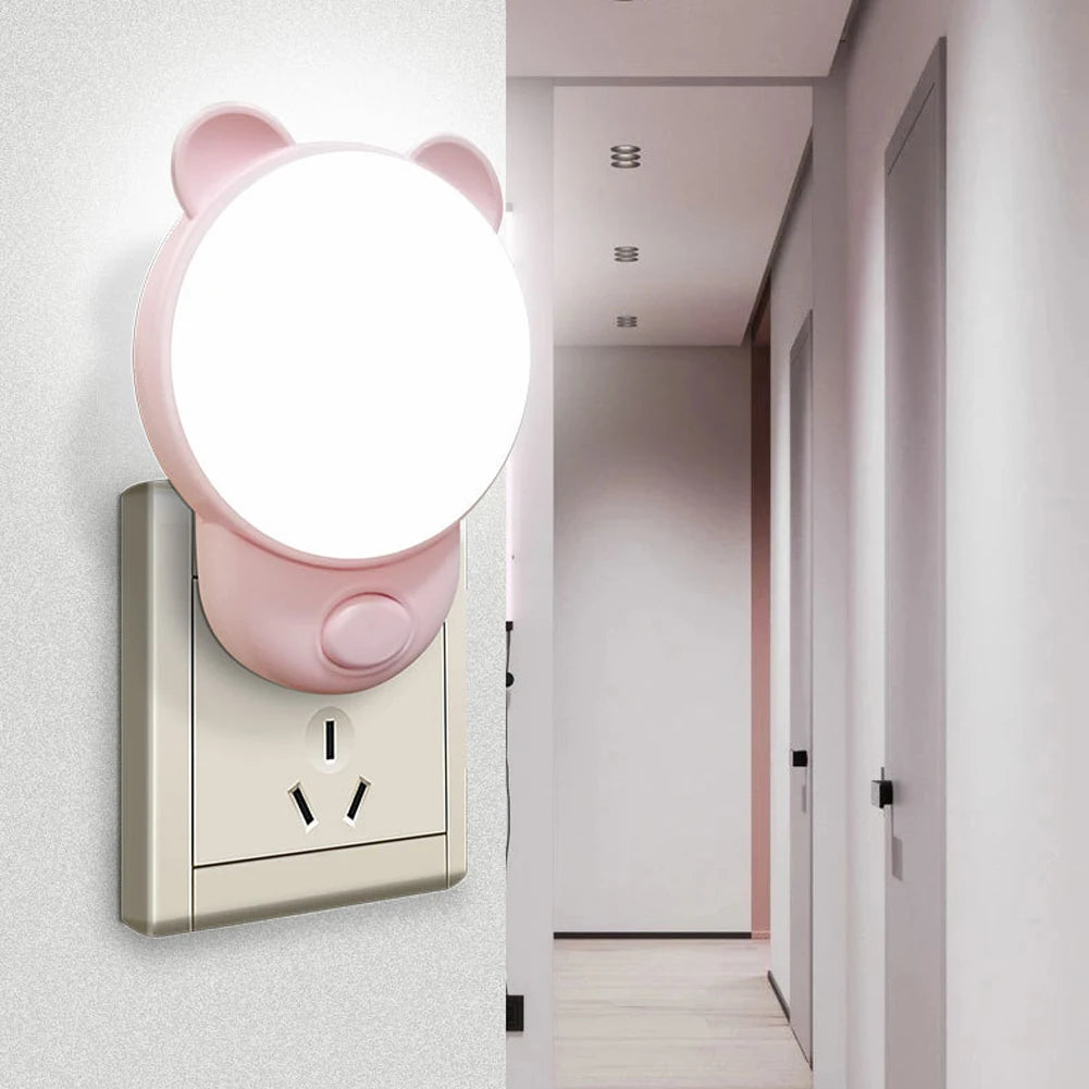 Luz nocturna LED enchufable | Iluminación blanca cálida y brillante ajustable