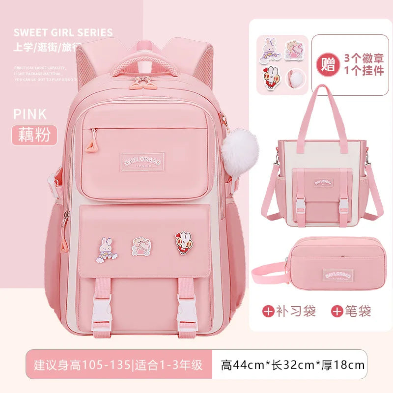 3-Piece Large-Capacity Children's Backpack for Middle School