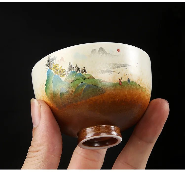 Handmade Vintage Ceramic Teacup | Japanese Coarse Pottery Mug