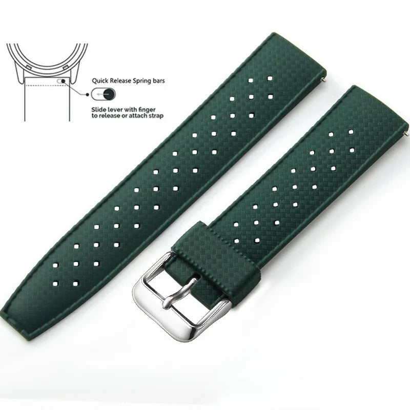 Tropical Silicone Watch Band | Quick Release Rubber Strap