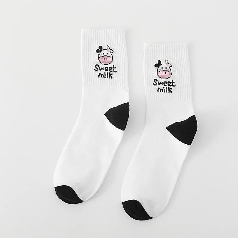 Cute Patterned Cotton Crew Socks for Women | Fun & Stylish Designs
