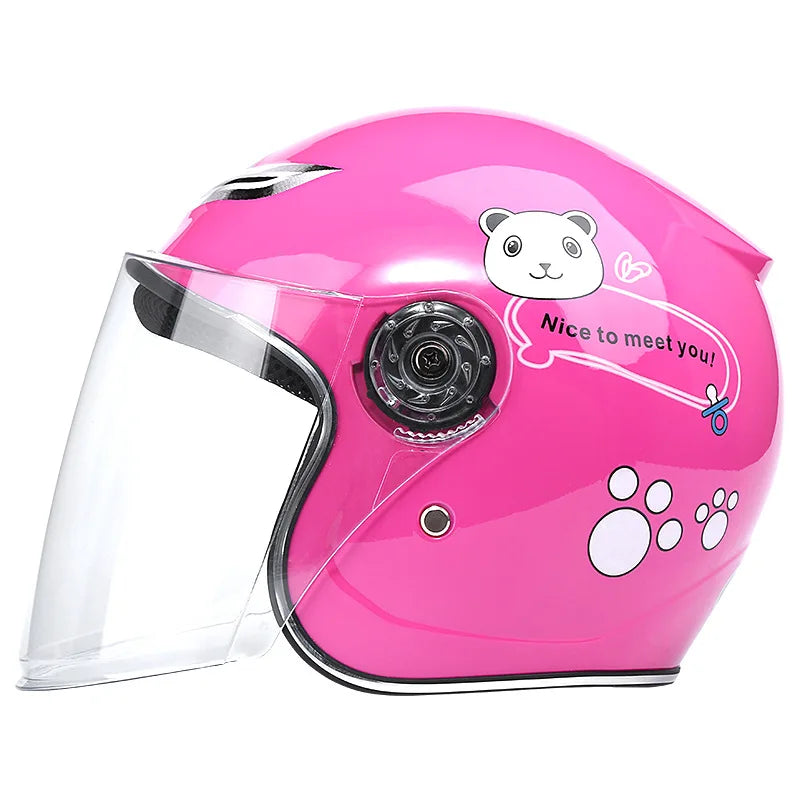 Cute Cartoon Kids Helmet | Safe & Stylish Motorcycle Headgear