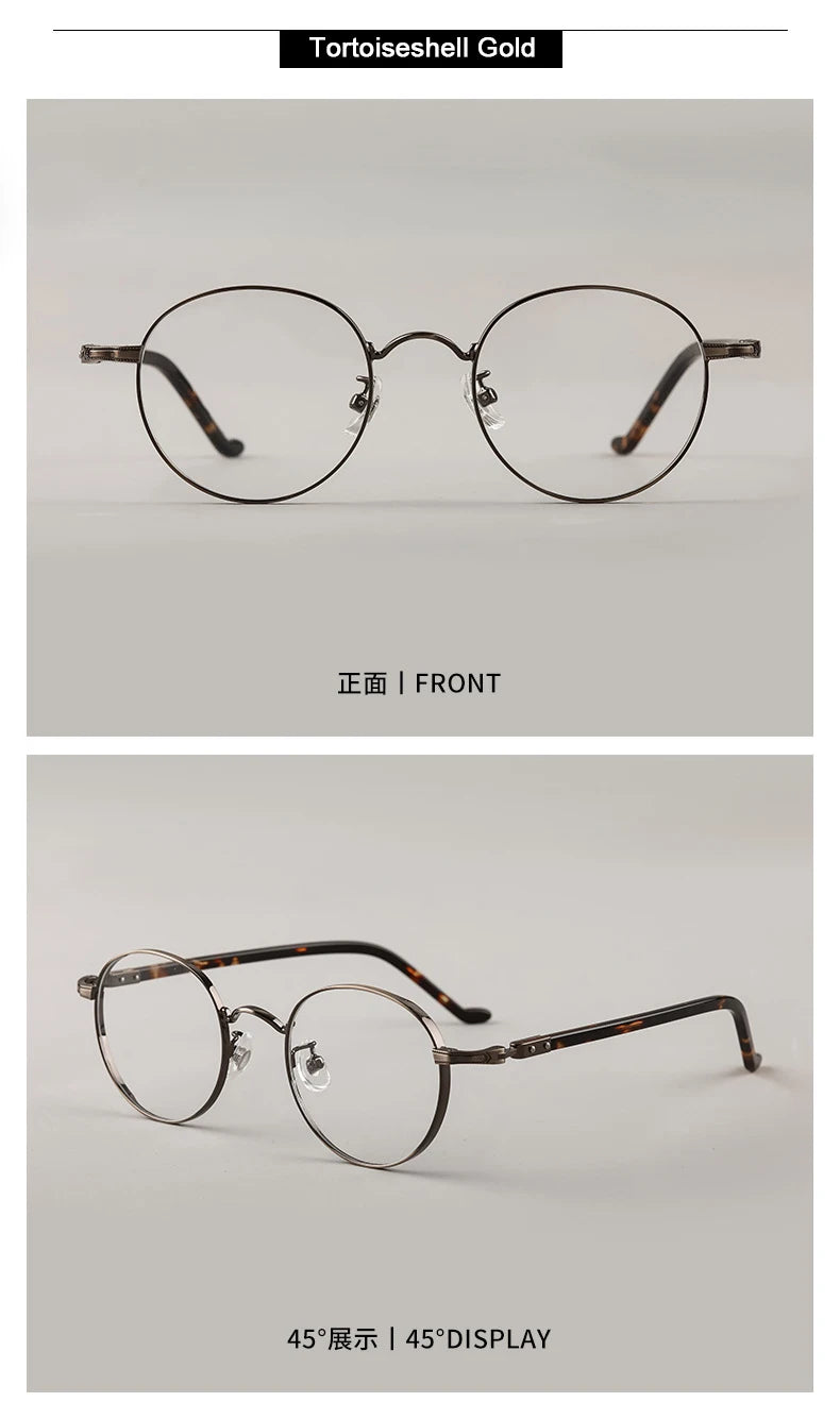 Japanese Style Titanium Frame Glasses for Small Faces | Trendy Eyewear