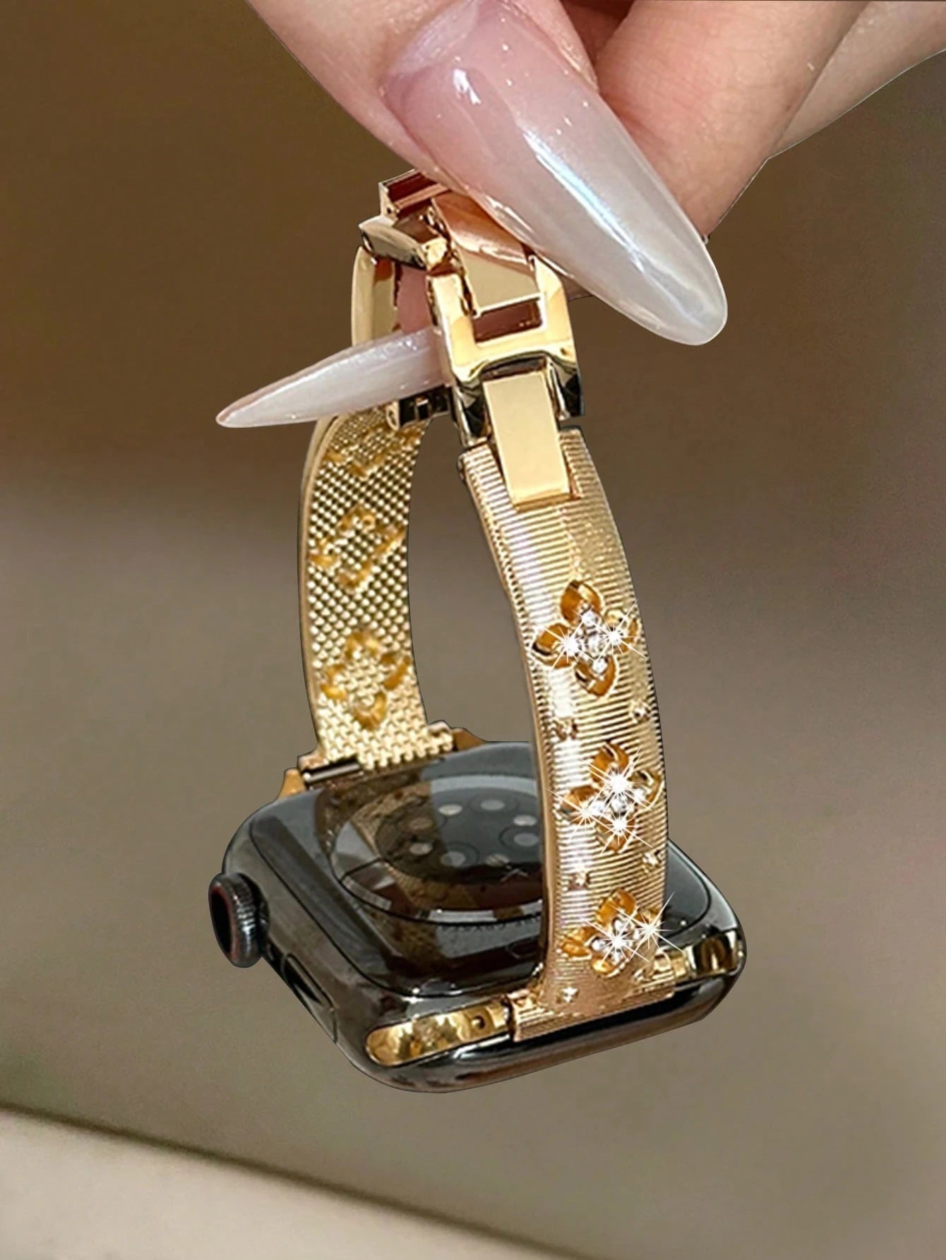 Elegant Gold Stainless Steel Bracelet | Stylish Watch Band Compatible