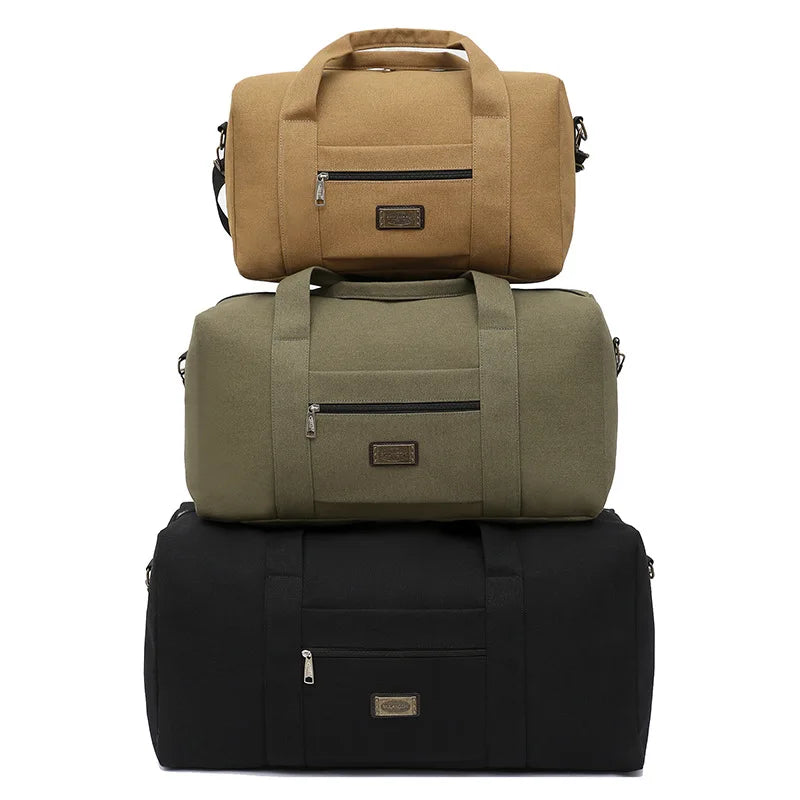 Unisex Soft Canvas Travel Duffle Bag | Large Capacity Tote