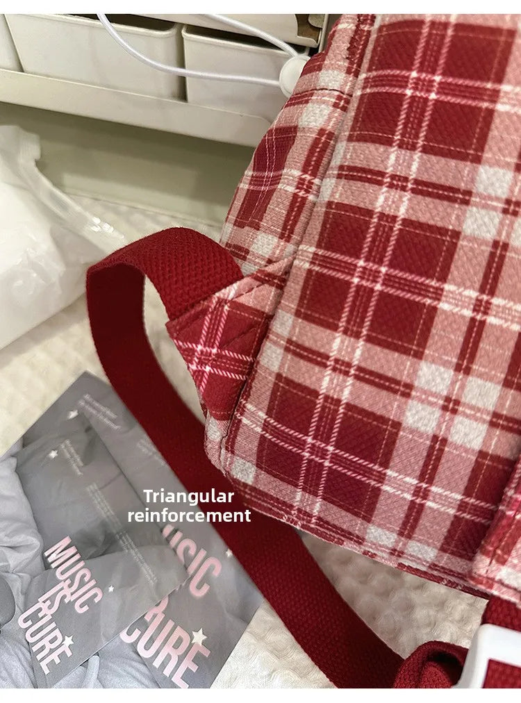 Large Capacity Plaid Backpack | Versatile Travel & School Bag